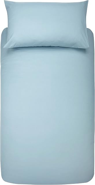 AmazonBasics Microfibre Duvet Set, Spa Blue, 135cm x 200cm / 50cm x 80cm x1