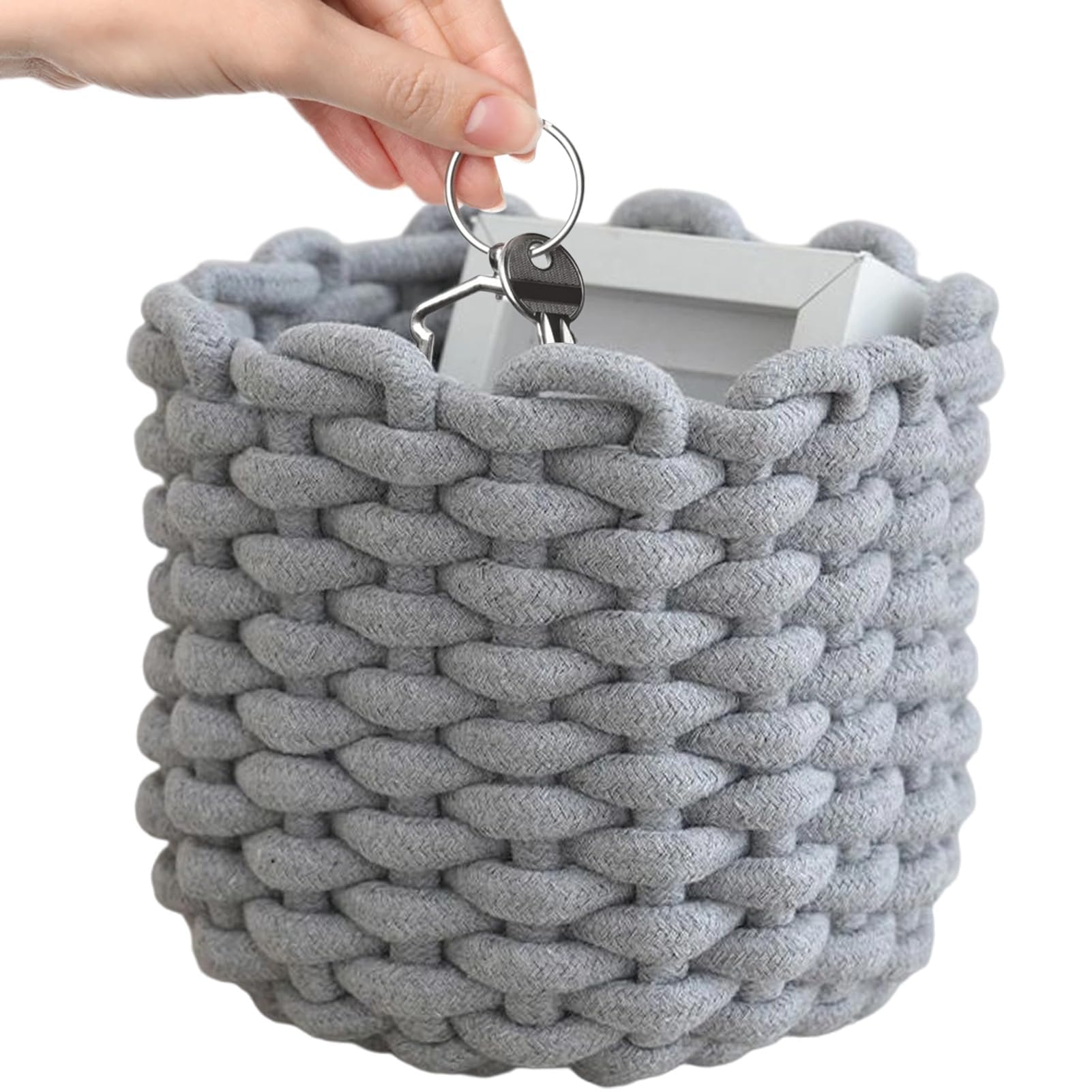 MRKU Basket Storage Box Kitchen Rope for,Rope Laundry,Clothes Organizer Home for Living Room Daily Dorm Nursery Bathroo