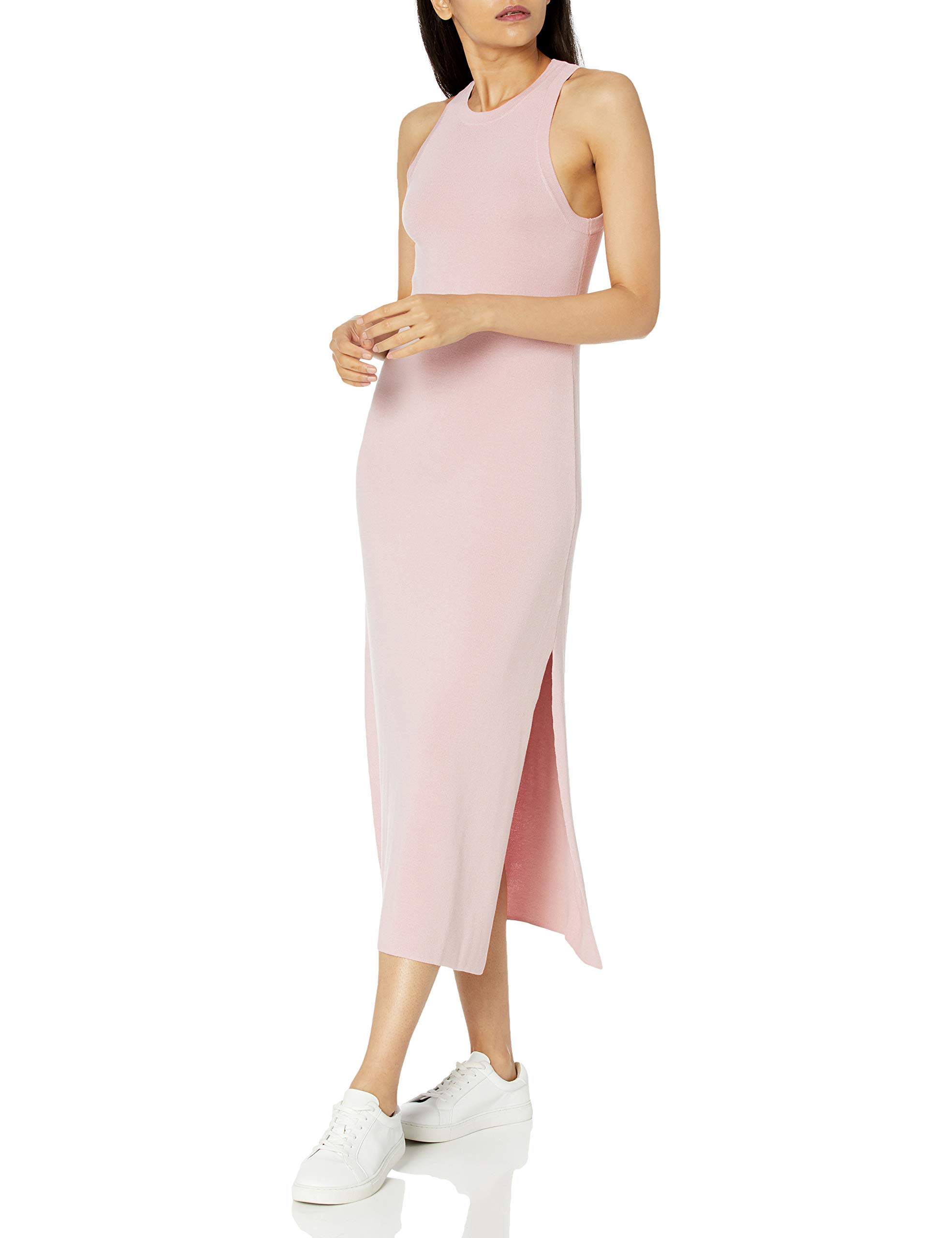 The DropWomen's Gabriela High Neck Cut-in A-line Side-Slit Maxi Sweater Dress