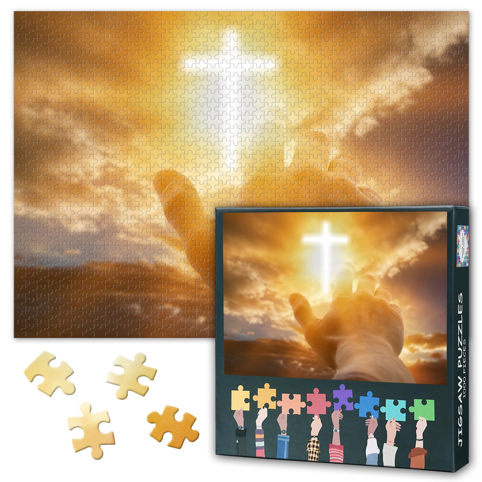 Puzzles for Adults Jesus Christ, Jigsaw Puzzles for Adults 1000 - Hand of God Art, Hard Impossible Puzzle 27.5x19.7 Inch, Educational Games for Family, Birthday Party Gift Idea — image 1