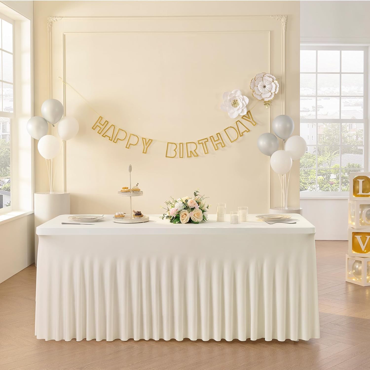 Supero Lot De 2 Nappes Imperméables En élasthanne Pour Table De 1,8 M – Nappe Extensible Universelle Ajustée Pour Fête, Banquet, Mariage Et événements – Noir