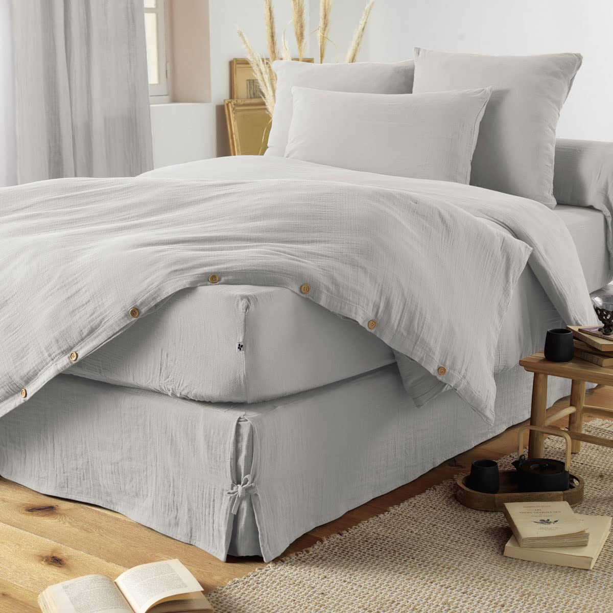 Bout De Lit édredon Gaze Coton 90x200cm - Coloris Guimauve - Marque Dock Avenue
