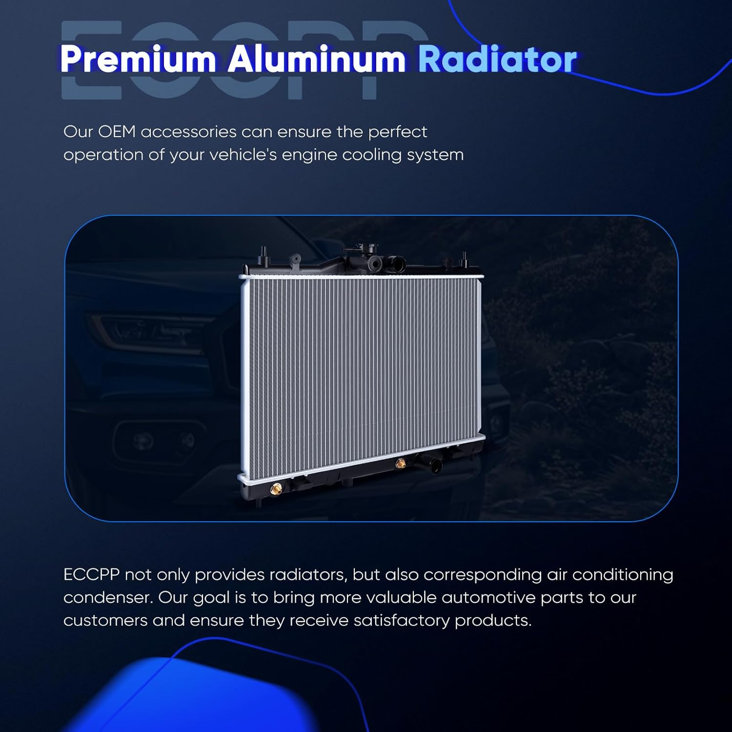 ECCPP 2981 Radiator for 2009-2011 for Nissan Versa 1.6L 2007-2012 for Nissan Versa 1.8L Replace# CU2981, 8012981, 21460EL000 Engine Coolant Radiator Automotive Aluminum Core Radiator