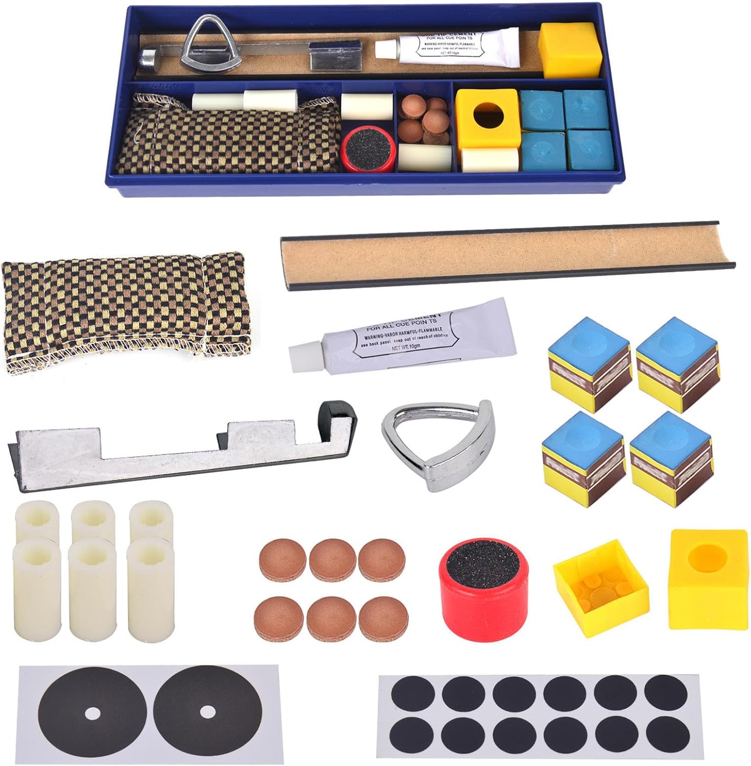 Snooker Cue Tip Clamp Repair Tool Kit, Snooker Cue Tool Care Accessory for Billiard Cue Repair and Leather Replacement Billiard Accessories