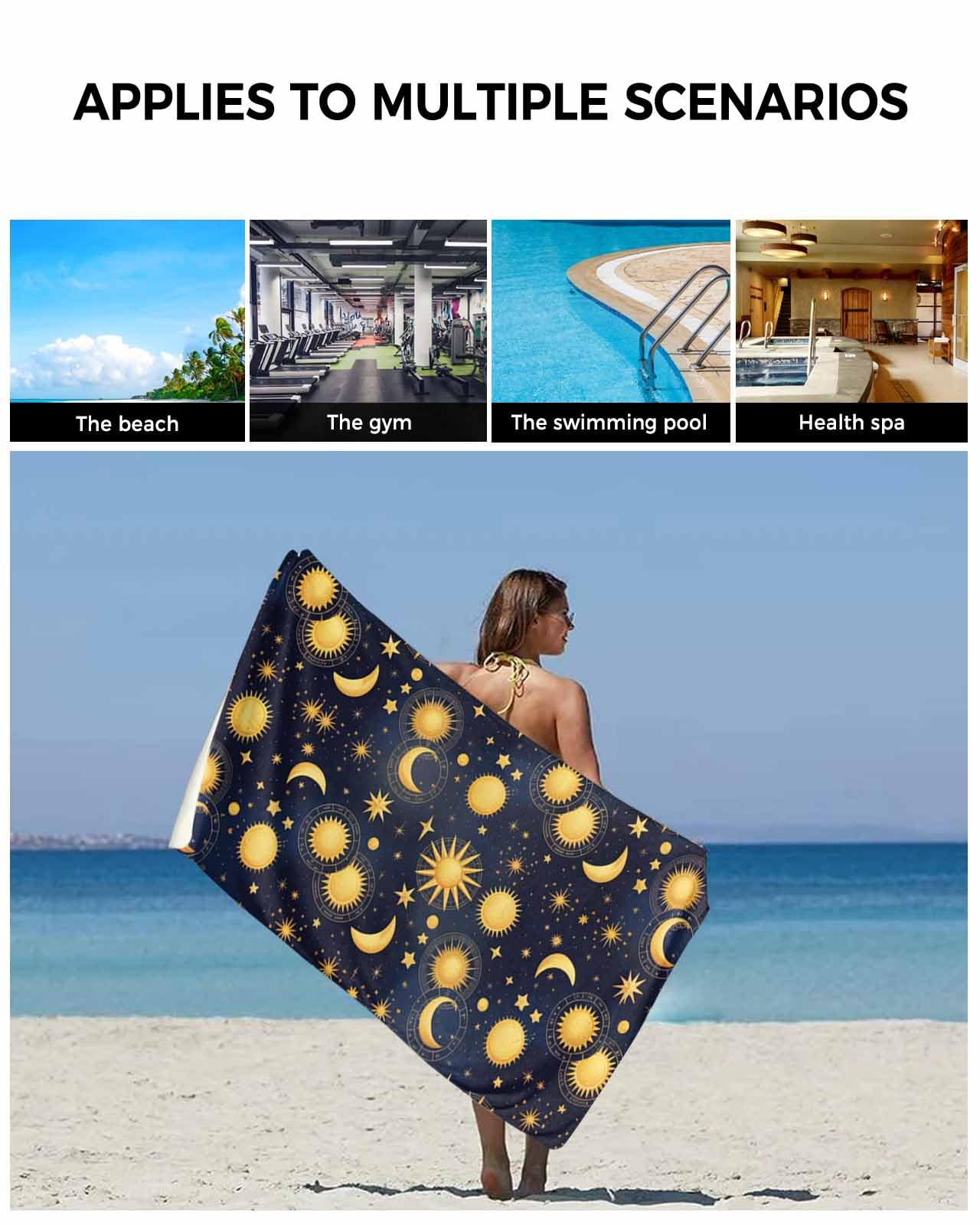 Amazon.com: ARTSHOWING 3 Pieces Towel Sets for Bathroom, Sun 