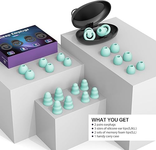 Miniatura 3 de Tapones para los oídos para cancelación de ruido para dormir, 2 pares de tapones para los oídos con reducción de ruido para dormir, enfoque