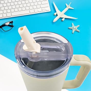 2 Pack 40 oz Detachable Flip Straw Lid for Stanley Quencher ProTour, Leak Proof for Stanley Lid Replacement Spill Proof Reusable Tumbler Cover Compatible with Stanley Cup (Black+White)