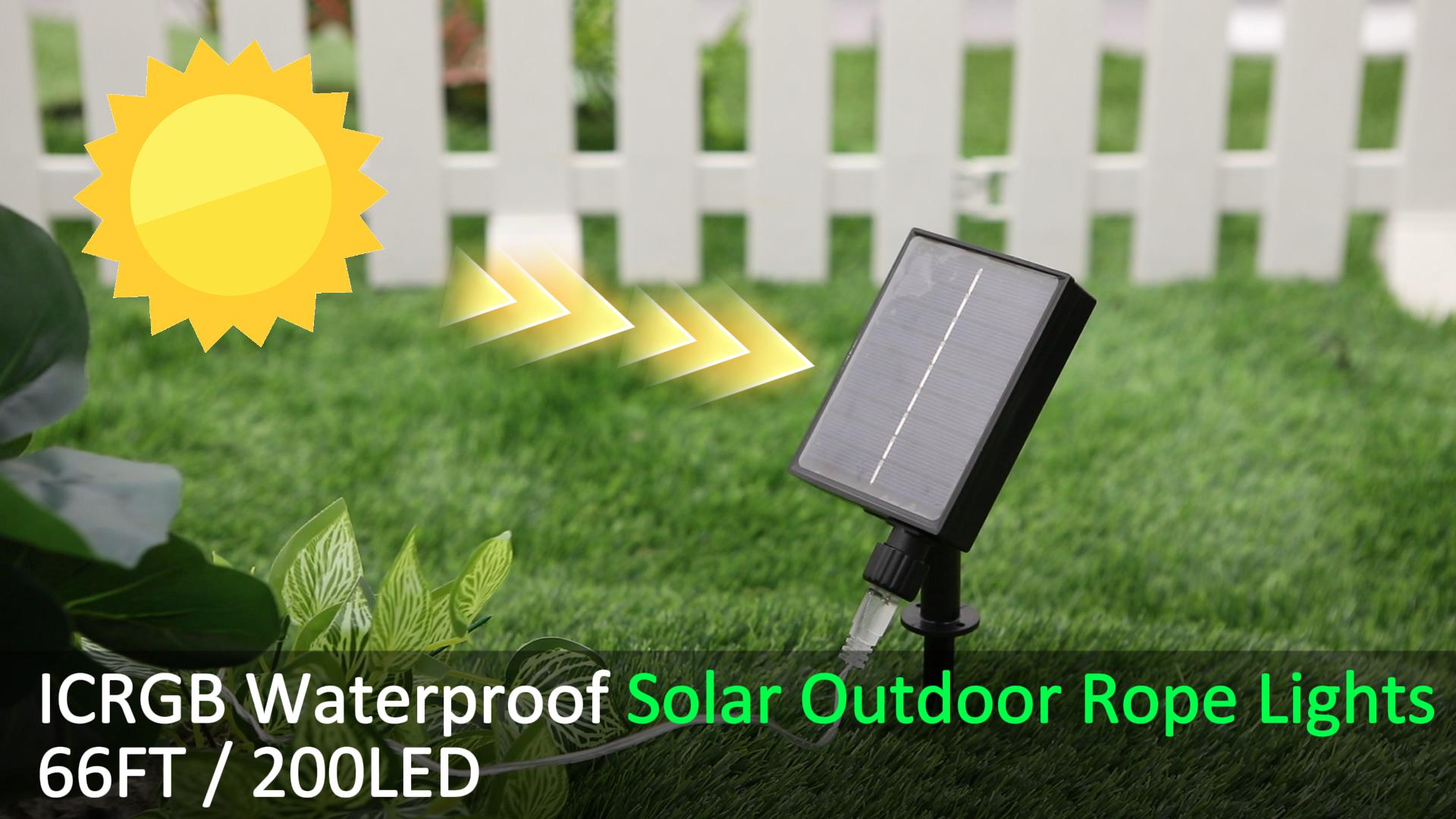 甦る光芒 ICRGB Trampoline Lights, 66FT 200LED 1800mAh Solar Rope Lights