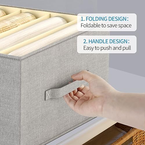 Miniatura 3 de Homzing Organizadores de cajones grandes para ropa, armario, organizador de ropa, organizador de ropa con asa, uso plegable para jeans delgados,