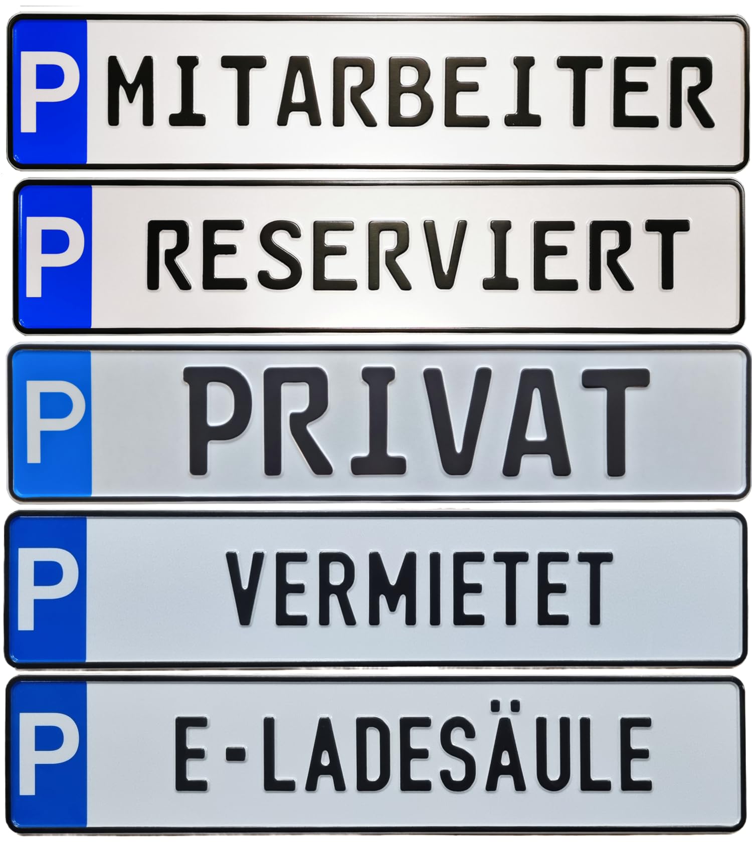 Schild mit Wunschtext bis 17 ZEICHEN (geprägtes Aluminiumschild mit Wunschtext) in Standard KFZ Größe