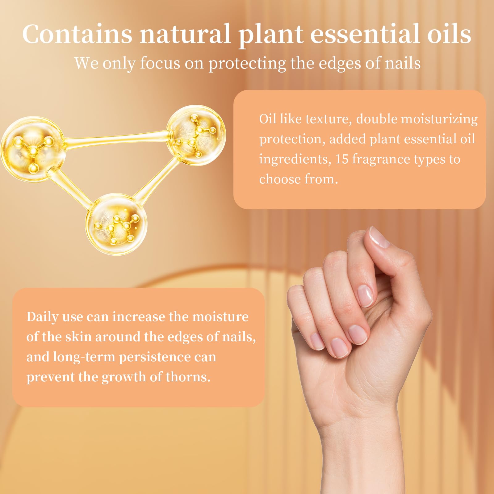 8 Pièces Huile Cuticules Ongles, 3 ml Huile A Cuticule Ongle Riche en vitamines, Extrait De Plantes Naturelles Pour Les Ongles Secs, Squameux, Fissurés Et Barbelés, 18 X 1.2 Cm