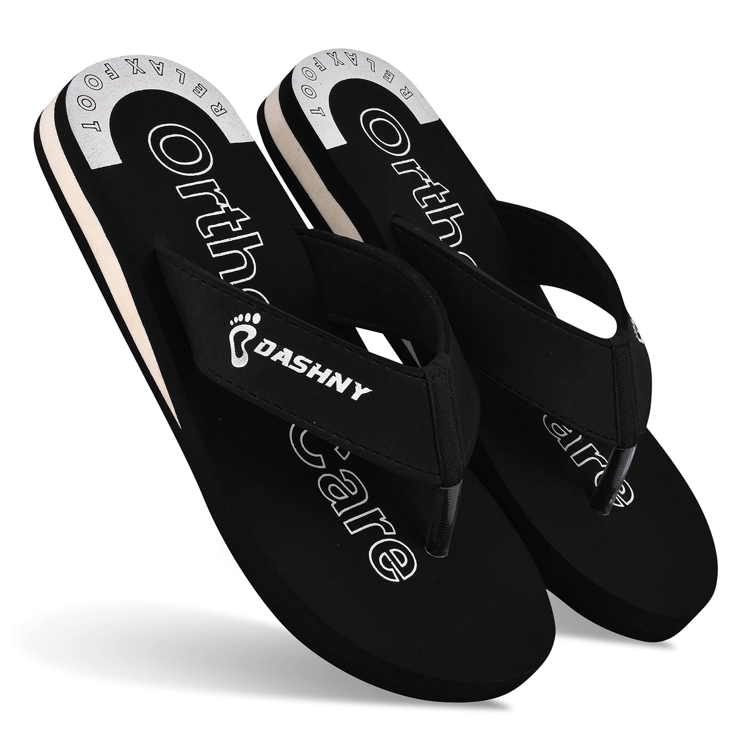 Dashny Black (1254) Comfortable Soft Health Cure Slippers & flip flops For Mens 9 UK (B09PHMR87N) Amazon Price History, Amazon Price Tracker