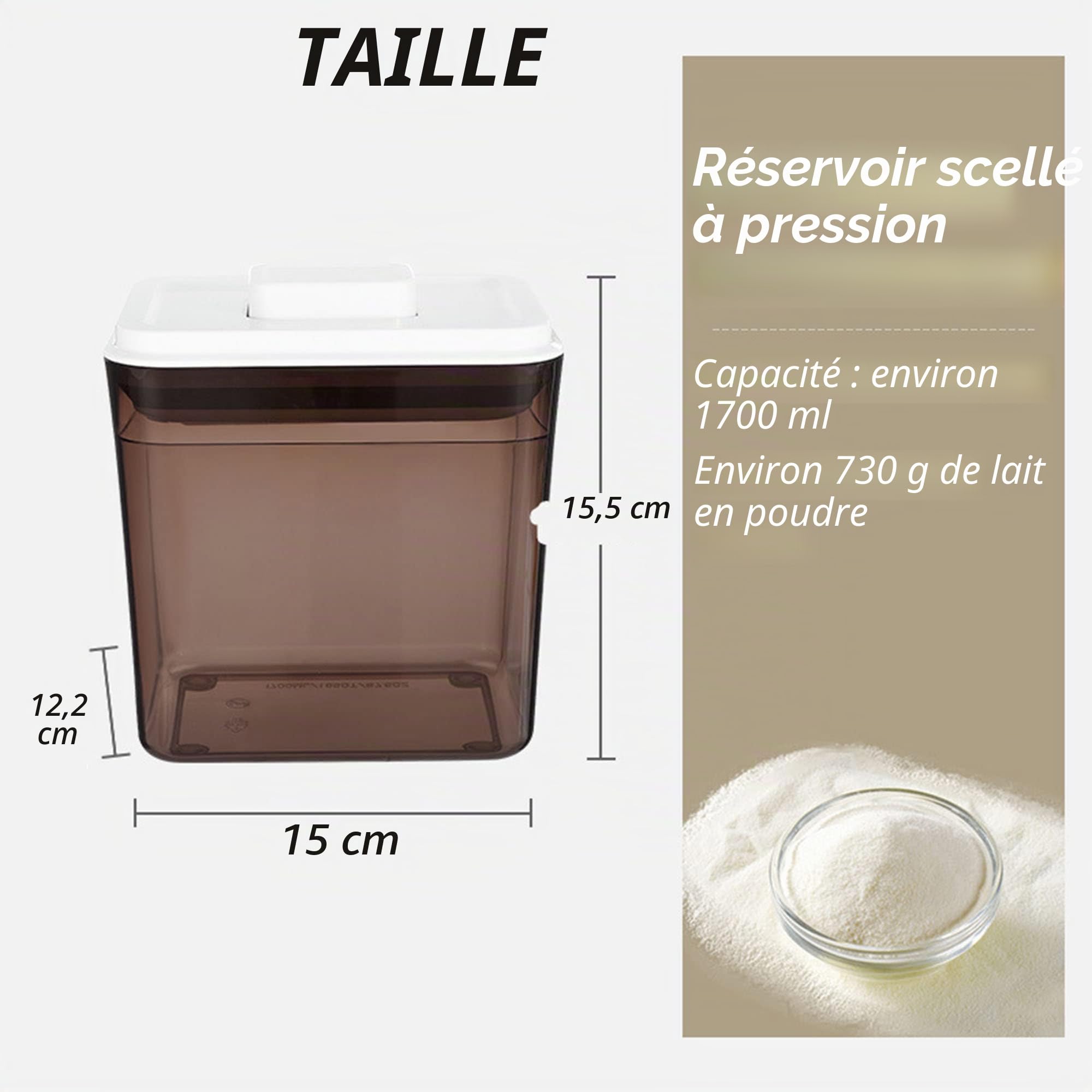 Boîte Pour Lait En Poudre, Distributeur De Poudre Formule, Boîte Lait Portable, Facile À Remplir Et Emporter, Pour Le Lait En Poudre, 1700ML