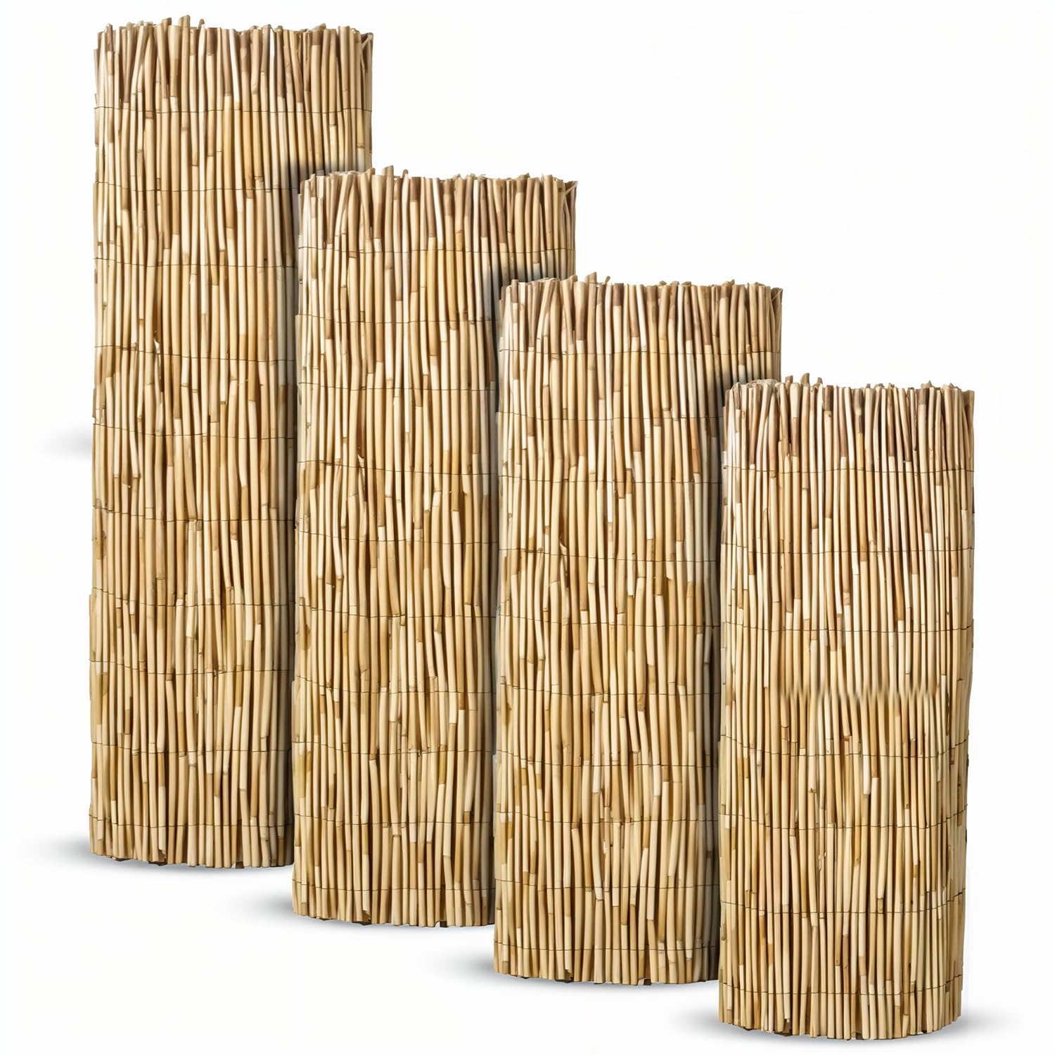 Loibuyz Brown Extra Thick Natural Peeled Reed Fence, Garden Screening Fence Panels, Privacy & Protective Screening Roll For Outdoor Wind And Sun Protection (1.8M X 3M)