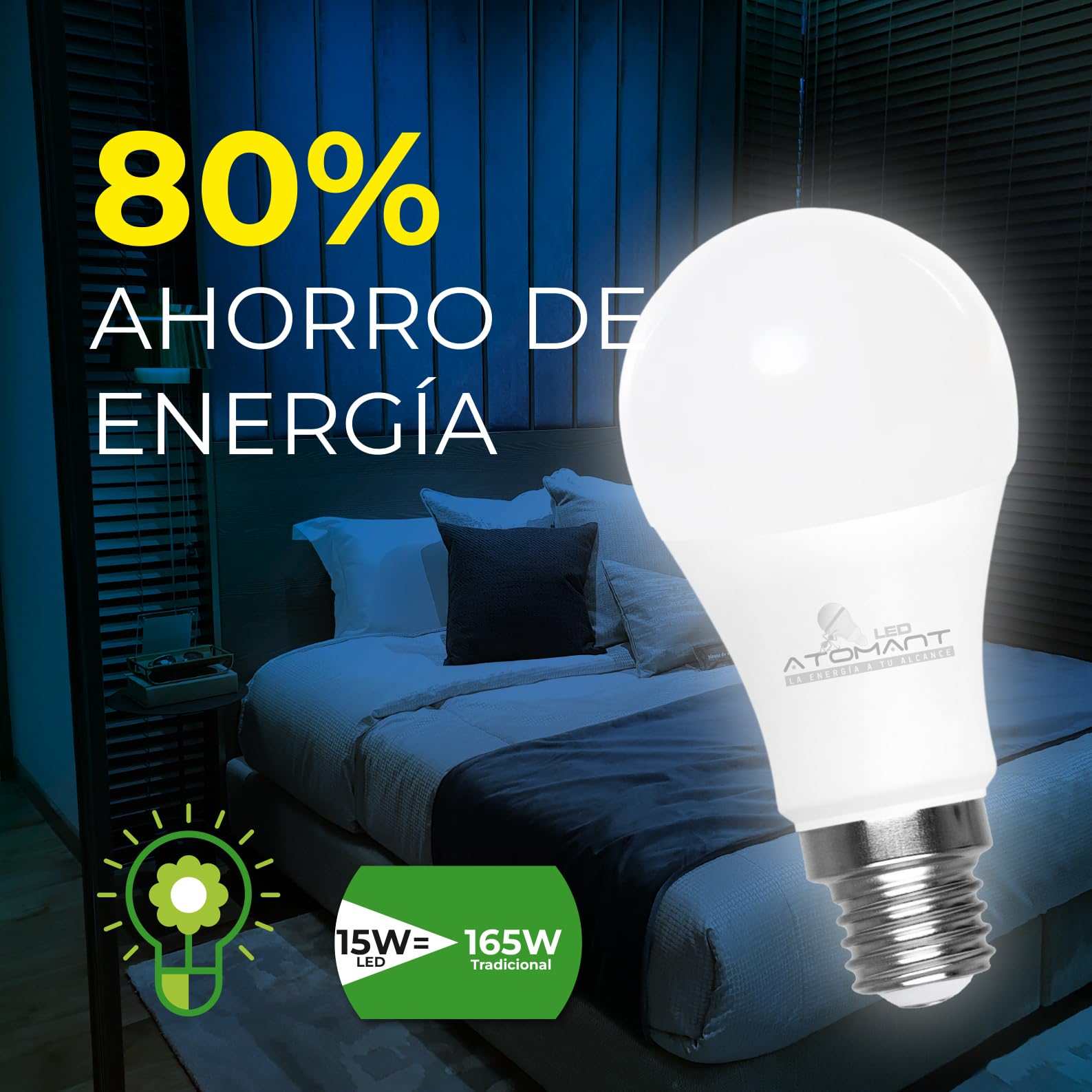 LED ATOMANT 50x LED Lampe E27 A65 15W Neutralweiß 1650lm | Großer Sockel, 4500K