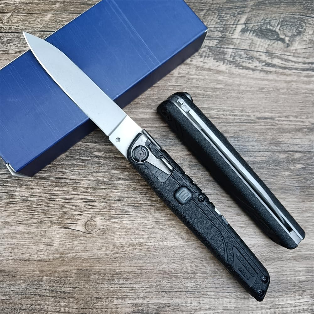 HUAAO 7.7" Assisted Open Folding Pocket Knife,Button Lock EDC Utility Knife for Camping, Hunting, Hiking, Fishing, Indoor and Outdoor Activities Gifts