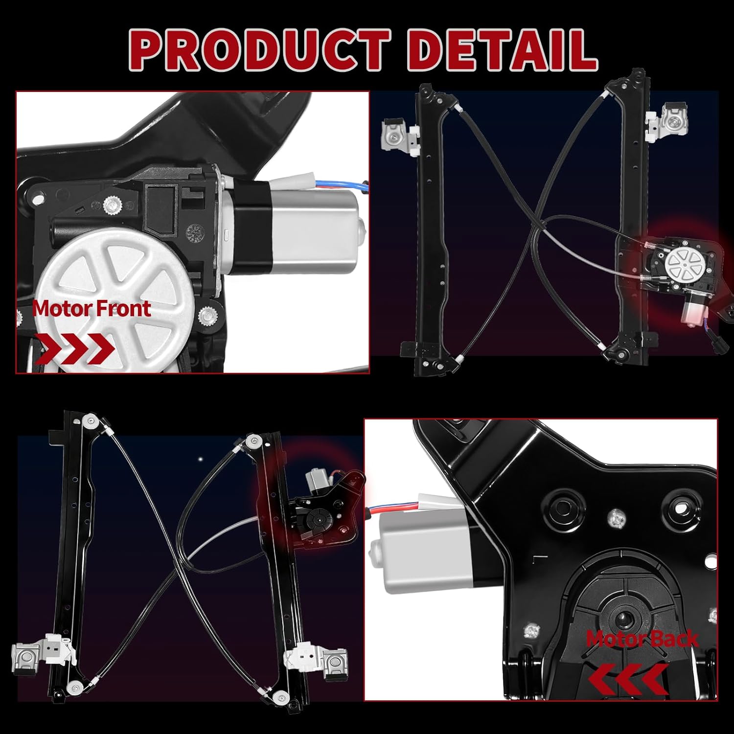 741-578 Rear Left Drvier Side Power Window Regulator W/Motor Replaces for 2002-2007 Chevrolet Avalanche Silverado 1500 3500 Suburban for GMC Sierra 1500 2500 3500 Yukon XL for Escalade