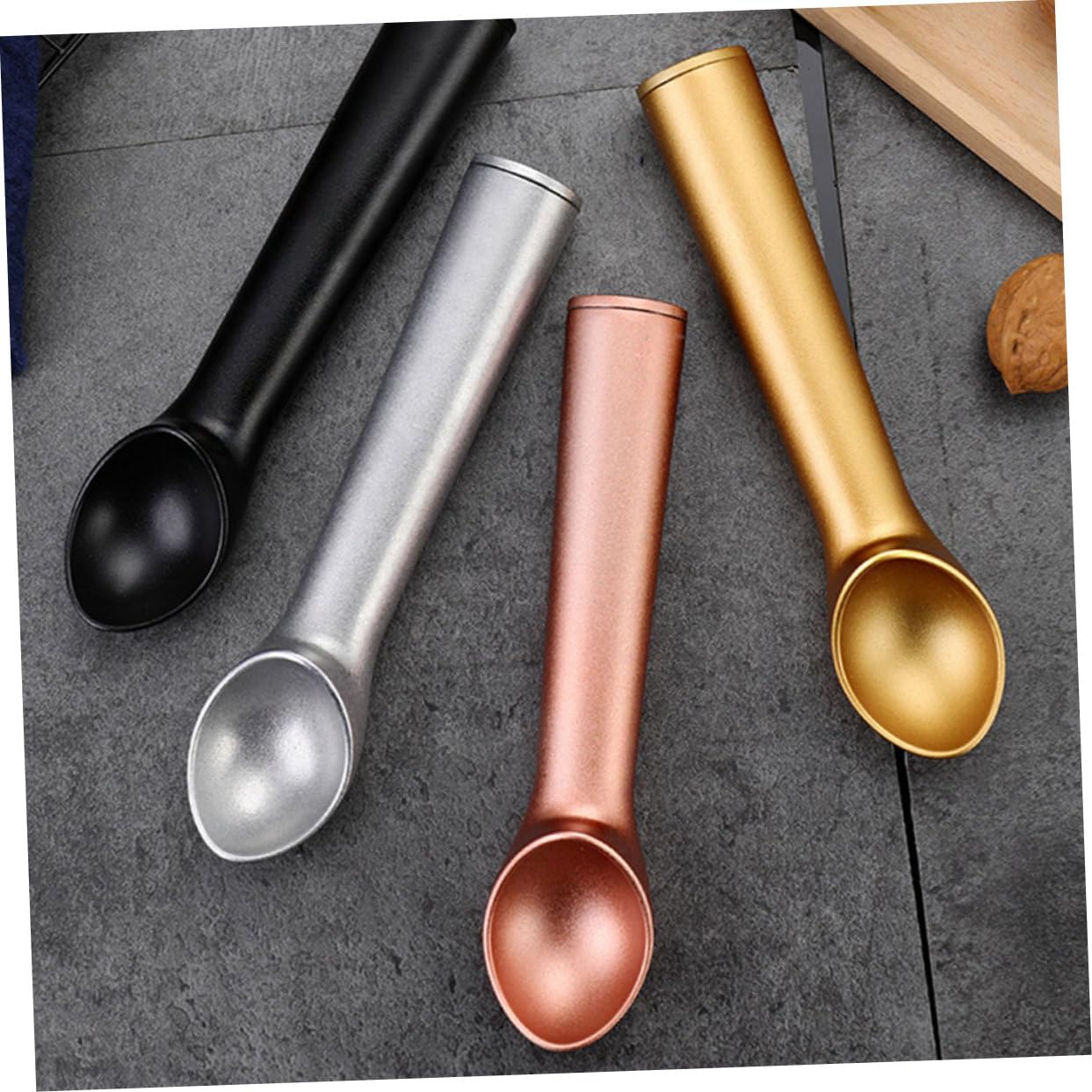 Cabilock 4 Pièces Lot de Cuillères à Glace Cuillères à Fruits et Dessert Pelles à Glace et Fruits