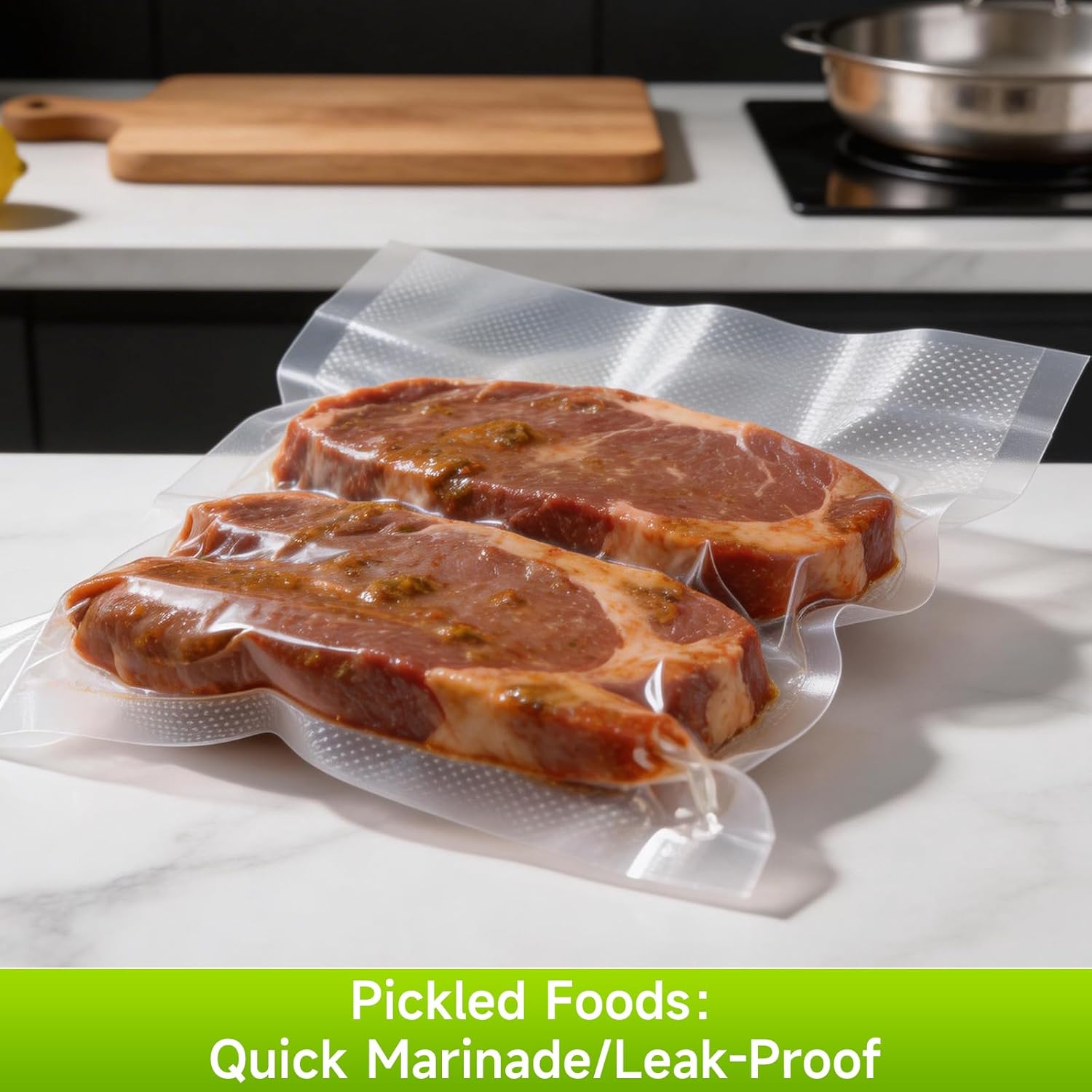 Vacuum Sealer Bags for Food, 8 Pack 4 Rolls 11" x 20' + 4 Rolls 8" x 20' Commercial Grade Vacuum Seal Bags Rolls, BPA Free, Customizable Size for Sous Vide, Freezer