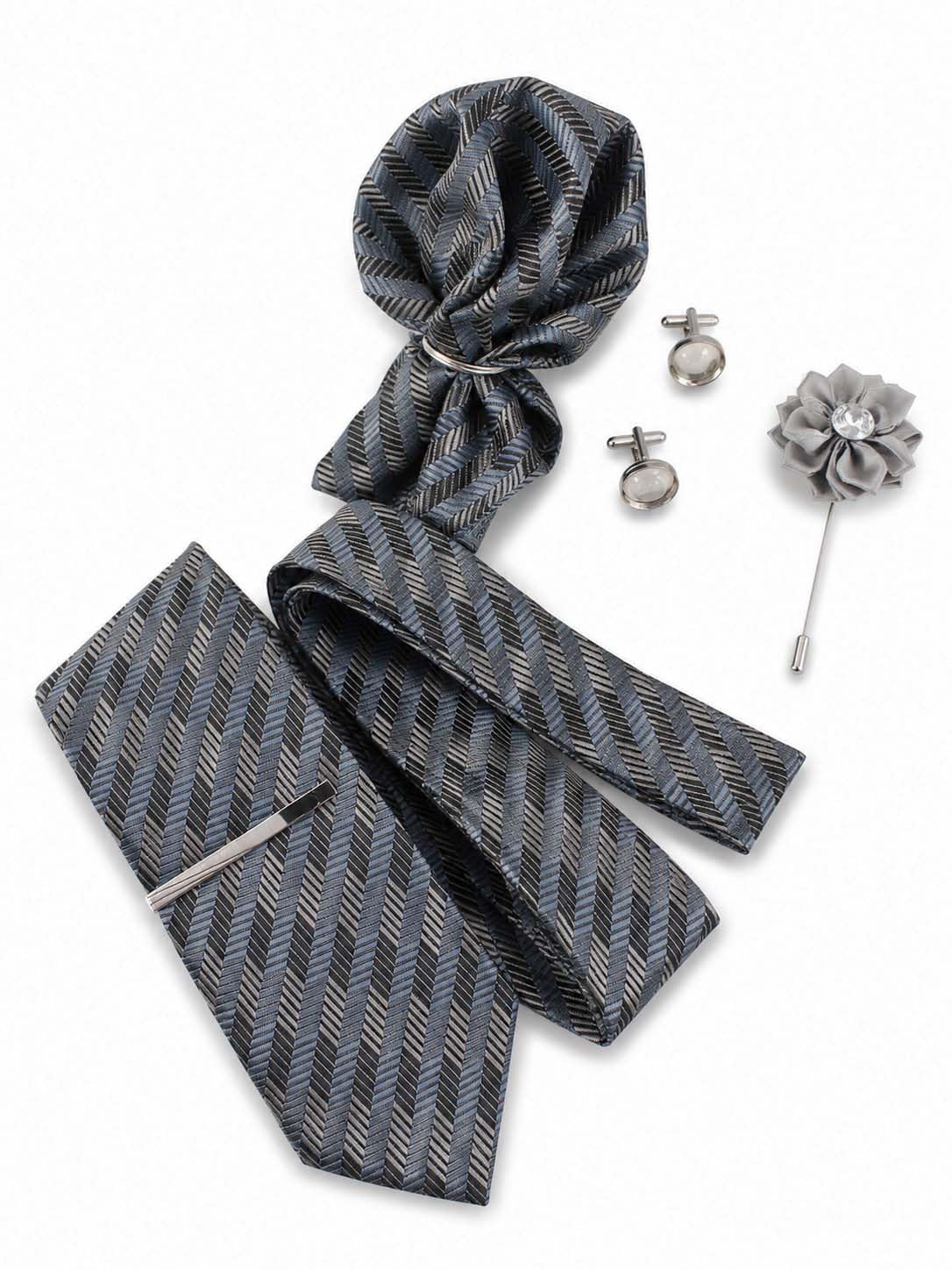 Exicutive Grey Colour 5 Pcs Necktie Gift Box For Men-image-27
