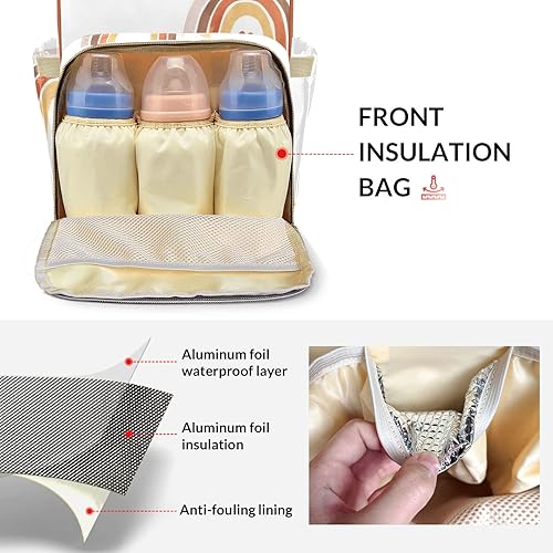 Miniatura 5 de Mochila de pañales de construcción con nombre, bolsa multifunción de gran capacidad para mamá, papá, unisex, niño y niña, Diseño 2, Personalizado