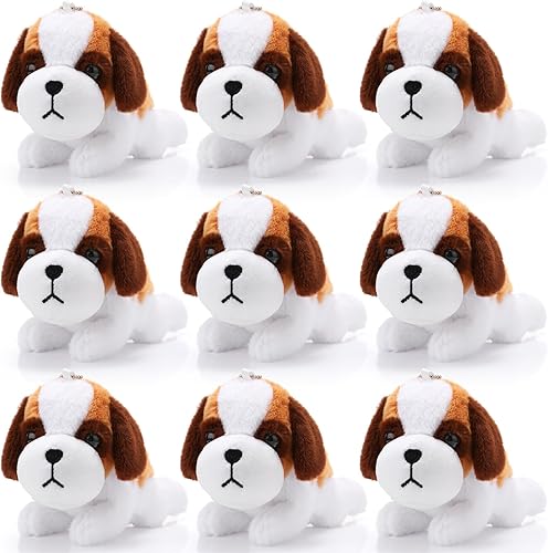 Sumind 9 piezas de peluche de 4 pulgadas y 5 pulgadas para perros pequeños, animales de peluche a granel, lindos juguetes de peluche para niños,