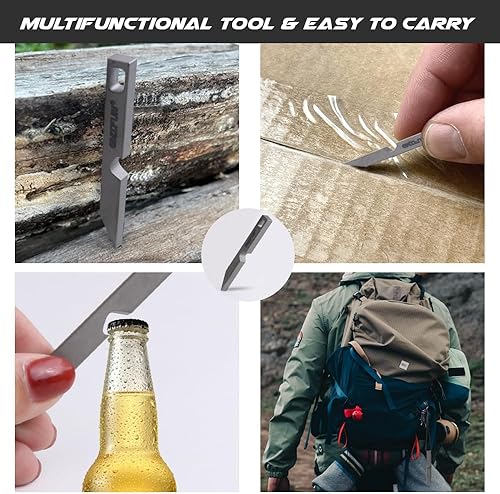 Miniatura 4 de Mini barra de palanca EDC de titanio, pequeño llavero multiherramienta de bolsillo delgado, para llevar todos los días para hombres