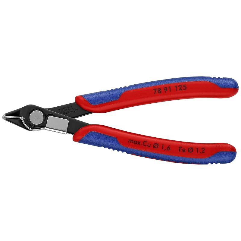 Alicate de corte diagonal para eletrônica KNIPEX Super-Knips, cabo multicomponente, 12,7 cm, com coletor de arame