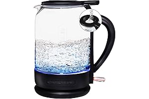 OVENTE KG516B 1.5-Liter Electric Glass Kettle: Instant Hot Water Boiler and Heater