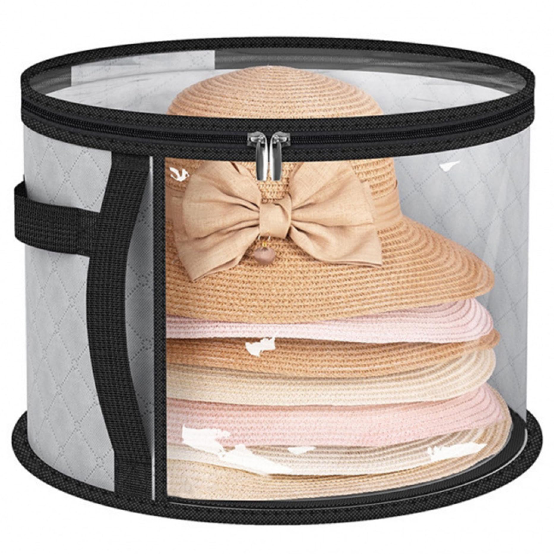 Boîte à chapeaux ronde de voyage avec poignée pour rangement casquette