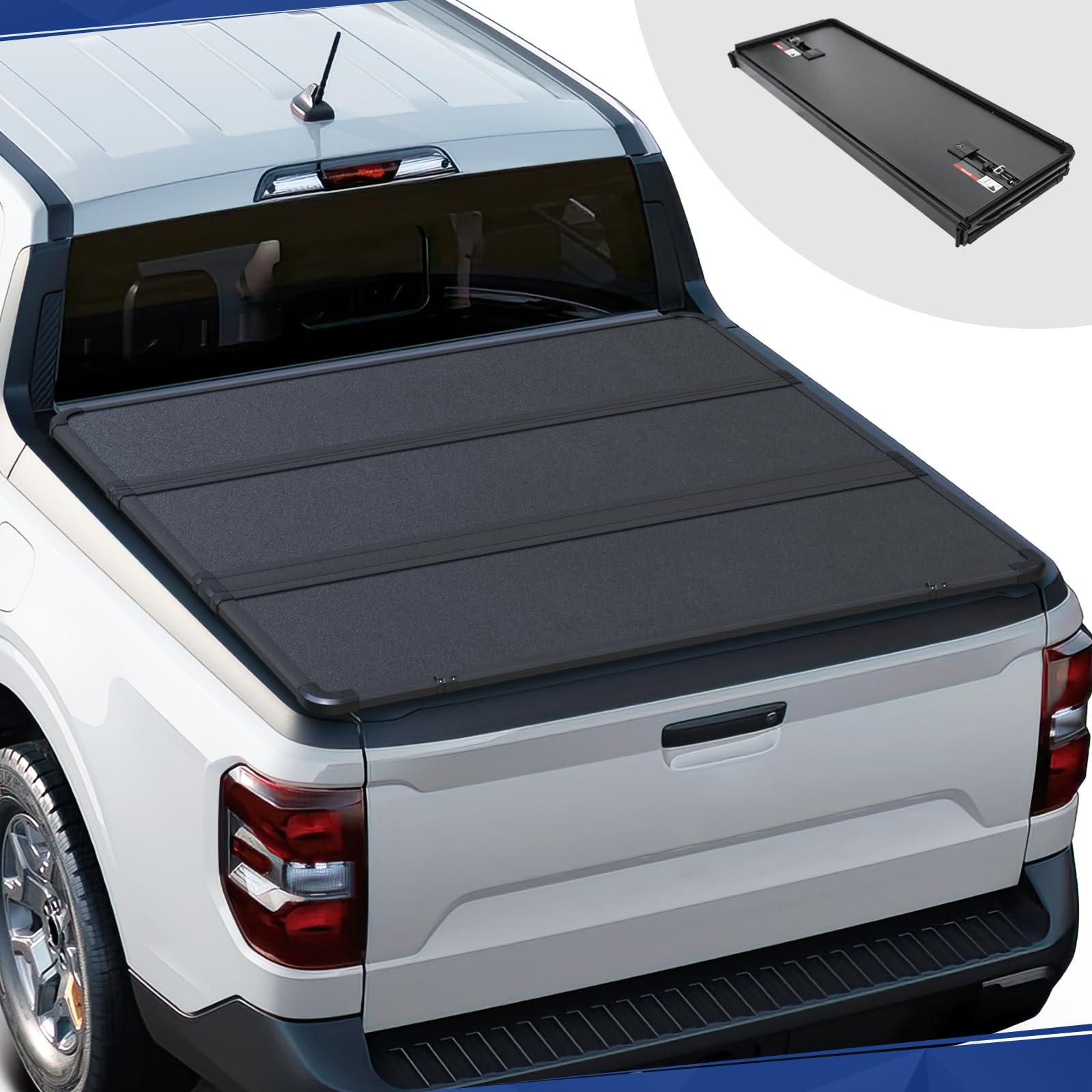 HOUGEET 4.5' Hard Tri-Fold Tonneau