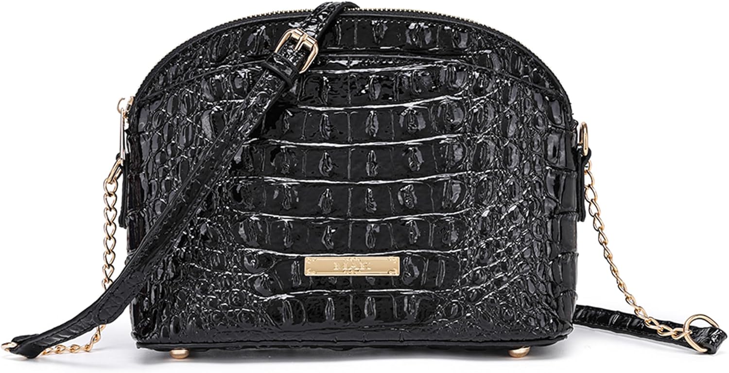 Makcr Joacbv Trendy Women Satchel Purse Crocodile Embossed Pattern Crossbody Shoulder Handbag Cute Vegan Leather Clutch