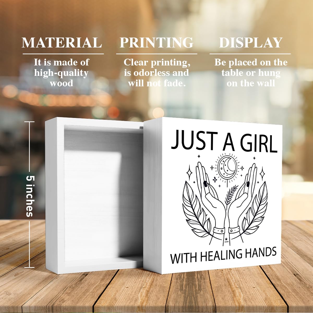 Massage Therapist Gifts for Women, Appreciation Thank You Gifts for Massage Therapy Therapist Chiropractor Graduation Christmas Birthday Present, Wooden Box Sign