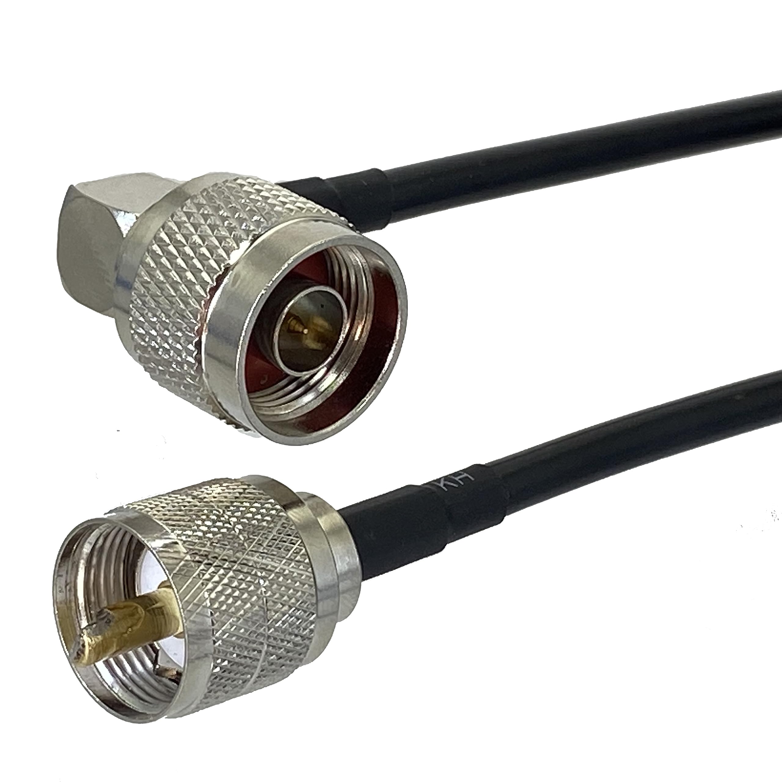 VAMIUR RG58 UHF PL259 Spina Maschio A N Spina Maschio Connettore Ad Angolo Retto RF Ponticello Coassiale Cavo A Treccia Terminali 6 Pollici ~ 50 M (Size : 35M - Foto 3