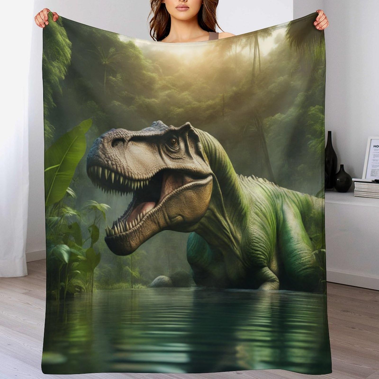 Plaid canapé dinosaure doux et chaud pour vos soirées cinéma en famille