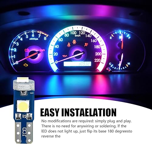 Miniatura 6 de yvshy 20 luces LED T5 para automóvil, tablero de fibra de vidrio 3030-3SMD, luz de aire acondicionado súper brillante con enchufe de bloqueo