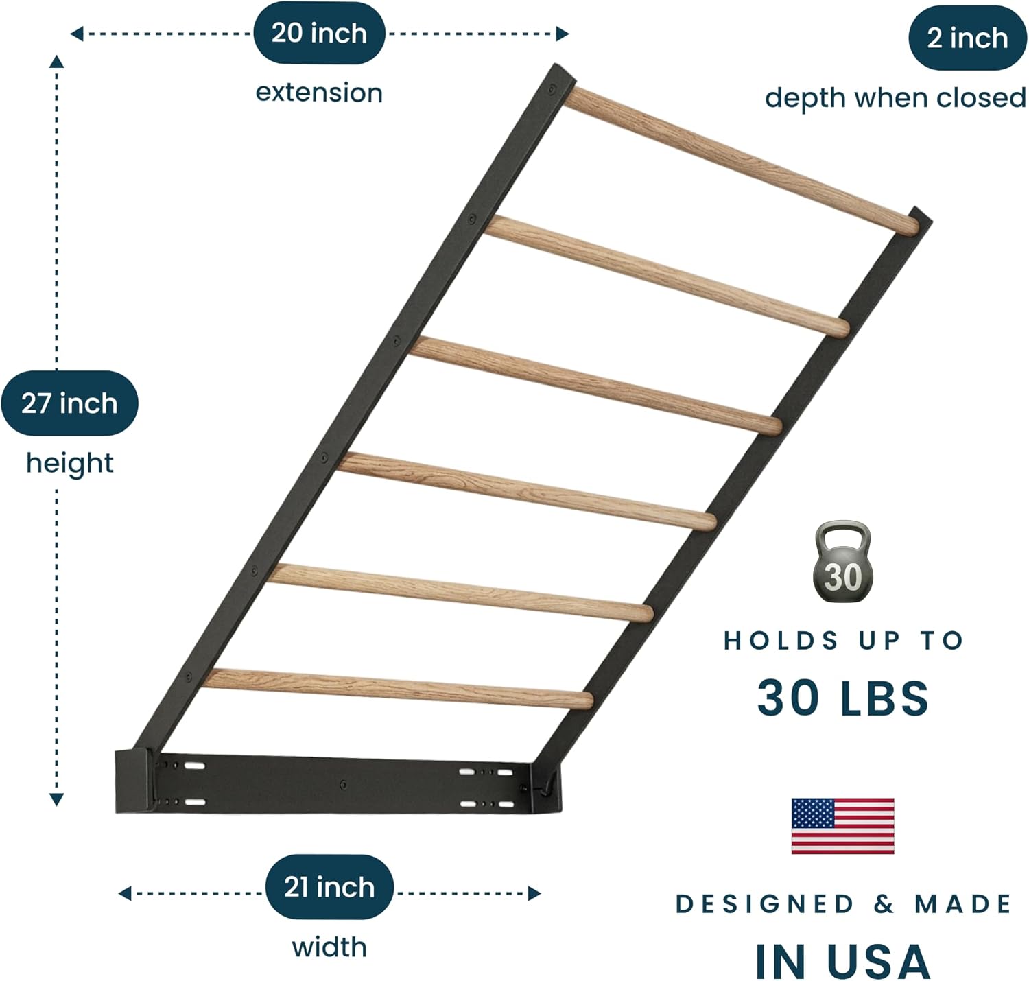 Wall Mounted Drying Rack – Foldable Laundry Drying Rack for Wall, Space Saving Clothes Drying Rack for Laundry Room, Bathroom or Small Spaces