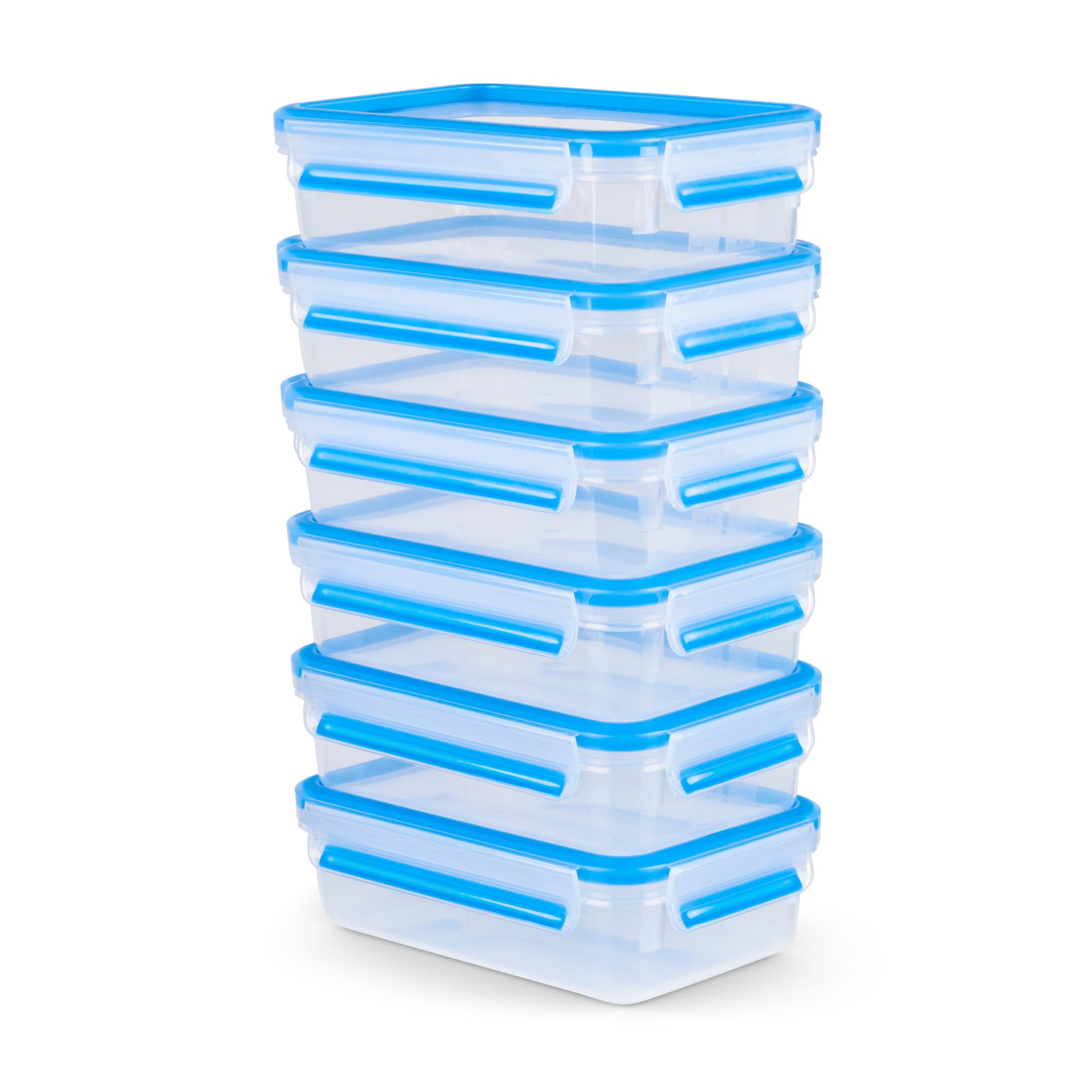 Emsa Clip & Close Conservazione Alimenti Freschi, Set Mealprep, Contenitori Ermetici per Alimenti, A Prova di Perdite, Igienici, 6 x 0.8L, N1031950