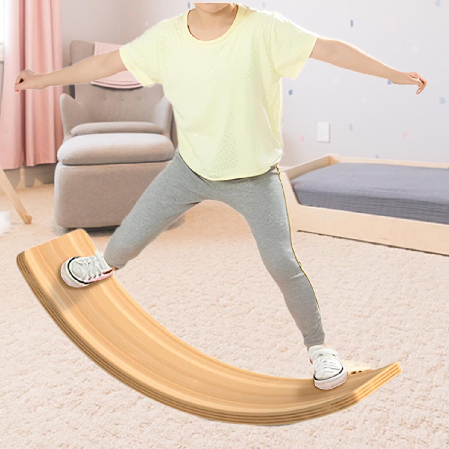 s Curved Rocker Board for Balance Training And Stability