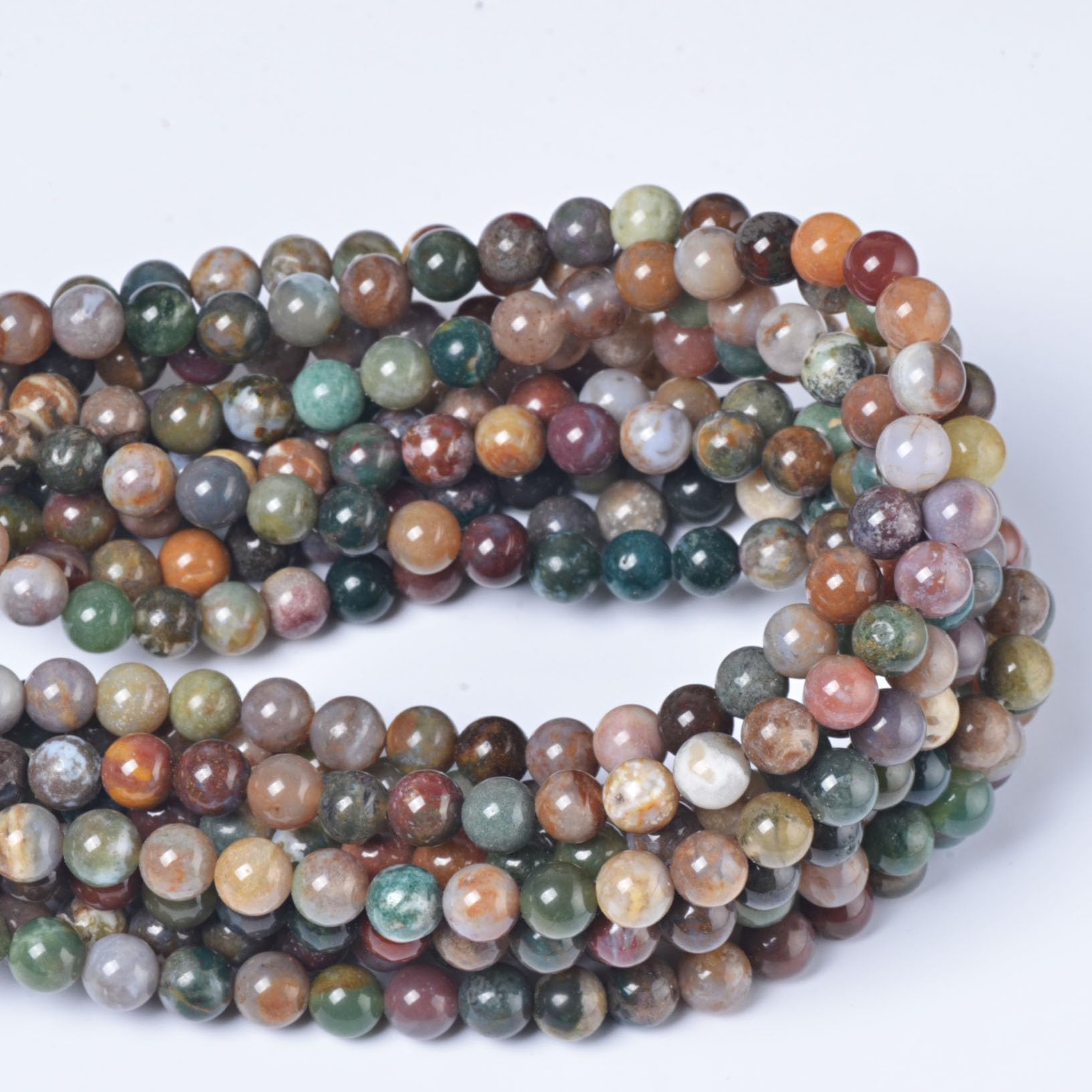 8mm Round Indian Agate Natural Stone Beads for Jewellery Making Gemstone Beads for Crafting (45-50Pcs) - Image 2