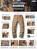 Vista 7 de CQR - Pantalones tácticos tipo cargo para hombre, tejido anti-rasgaduras, resistentes al agua, ligeros, para uso diario, trabajo, senderismo