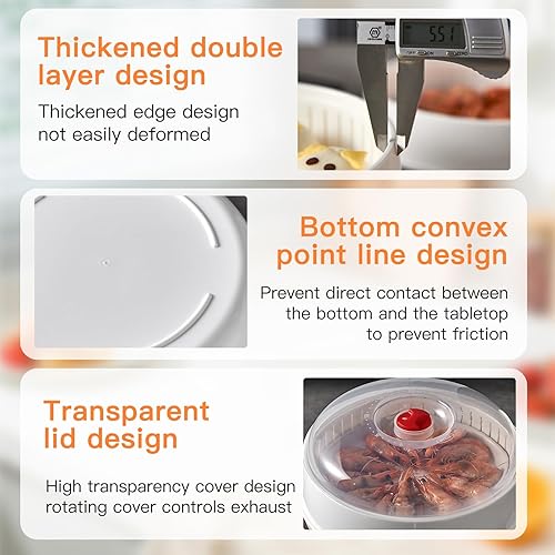 Miniatura 7 de Vaporizador de verduras para microondas para cocinar, vaporizador de microondas con tapa, sin BPA (doble capa)