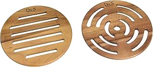Amazon.com: Yamasita Craft 52011120 Acacia Openwork Pot Mat, Round, Set ...