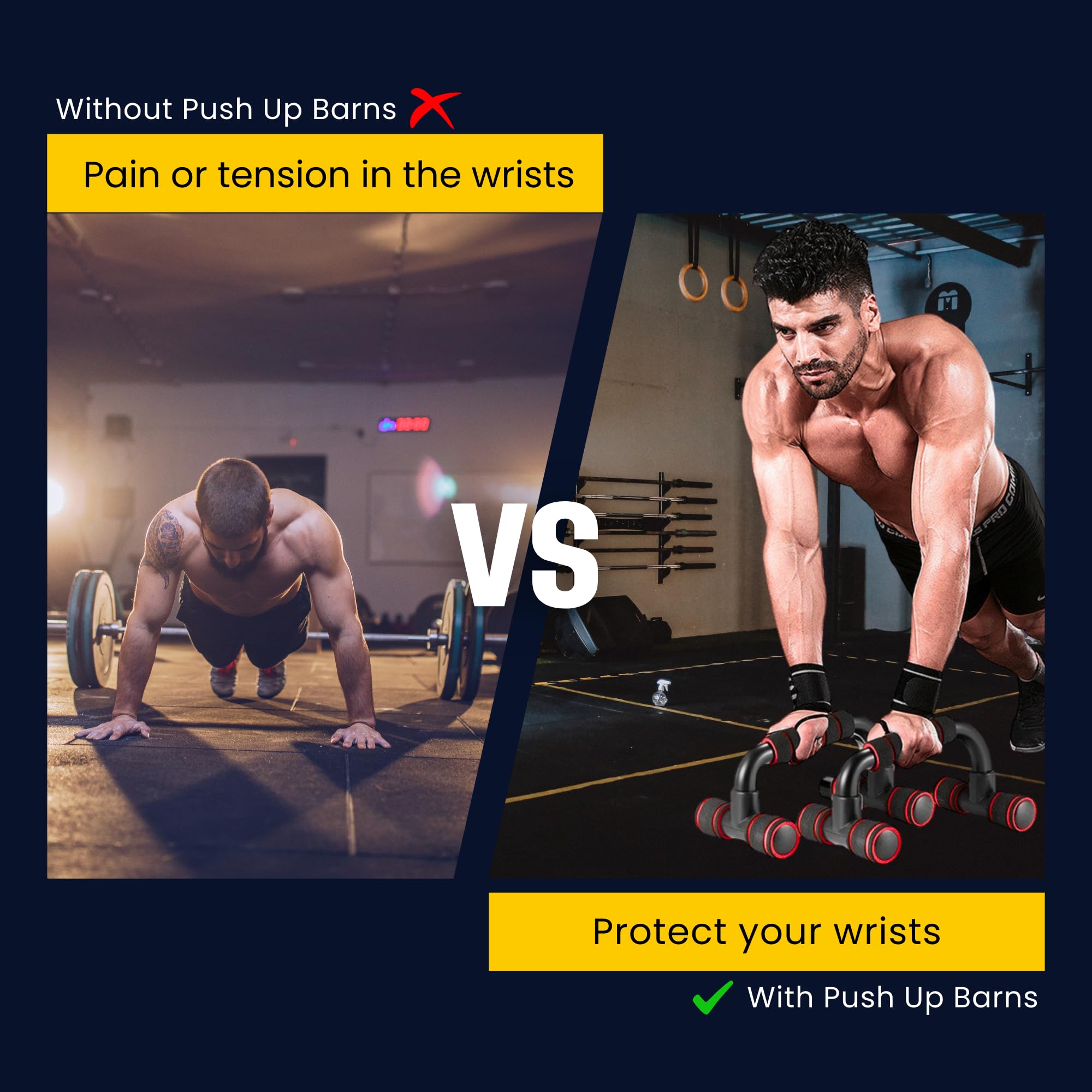 Barre Parallele per Flessioni. Maniglie Push Up Antiscivolo per Trazioni per Fitness, Yoga, CrossFit, Uso Interno ed Esterno.