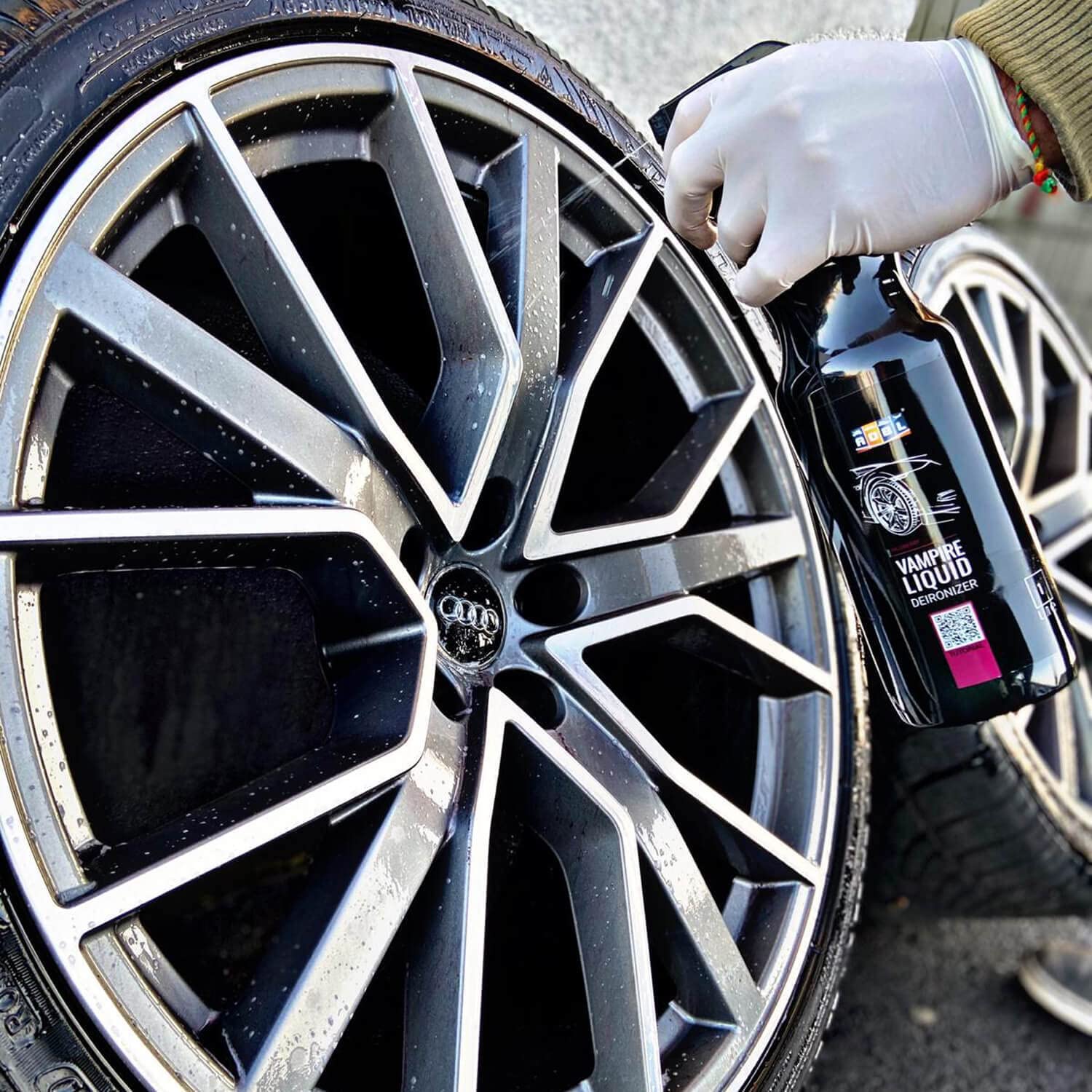 Autopflege Set: ADBL Synthetic Spray Wax Sprühversiegelung + Beetle Juice Squeezer Insektenentfenrer + Vampire Liquid Felgenreiniger Flugrostentferner + Handapplikator + 4x Mikrofasertuch | 7-teilig