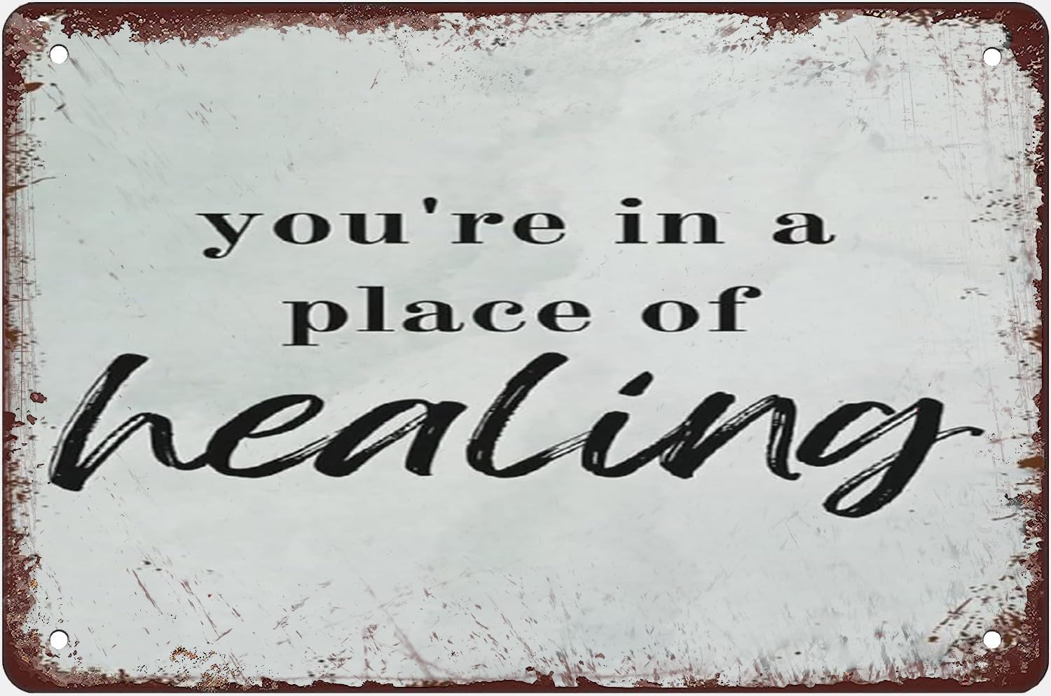 Kwqdozf As Pic You're In A Place Of Healing Vintage Metal Aluminum Tin Sign Door Signs Ext
