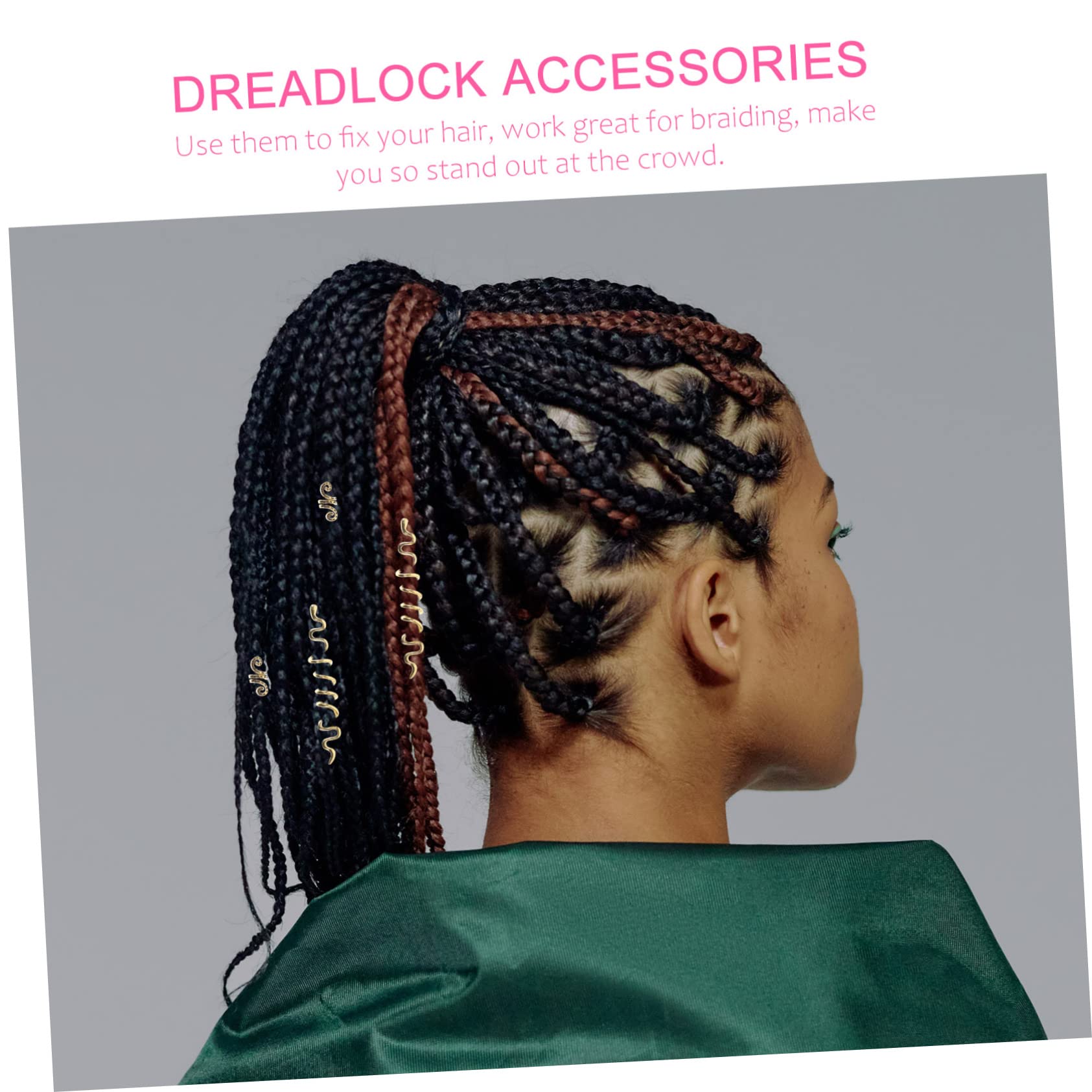 30 Piezas Rastas Africanas Señora Partes Pinzas De Pelo De Metal Para Mujer Encantos De Trenza Clips De Decoración De Colgantes De Pelo Puños De Pelo Aleación Colocar Tejer Perder