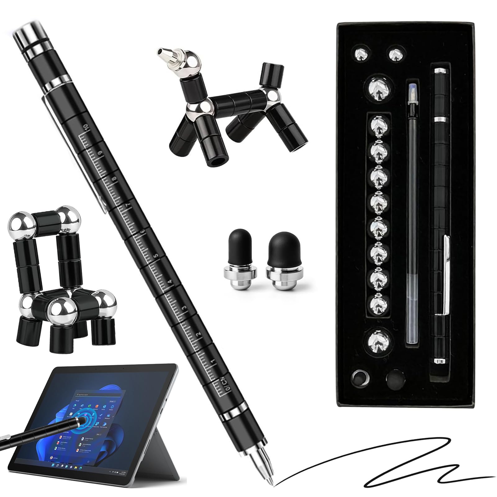 Magnetic Fidget Pen – długopis magnetyczny z funkcją Fidget do relaksu i jako długopis, dla mężczyzn, kobiet i nastolatków (urodziny)