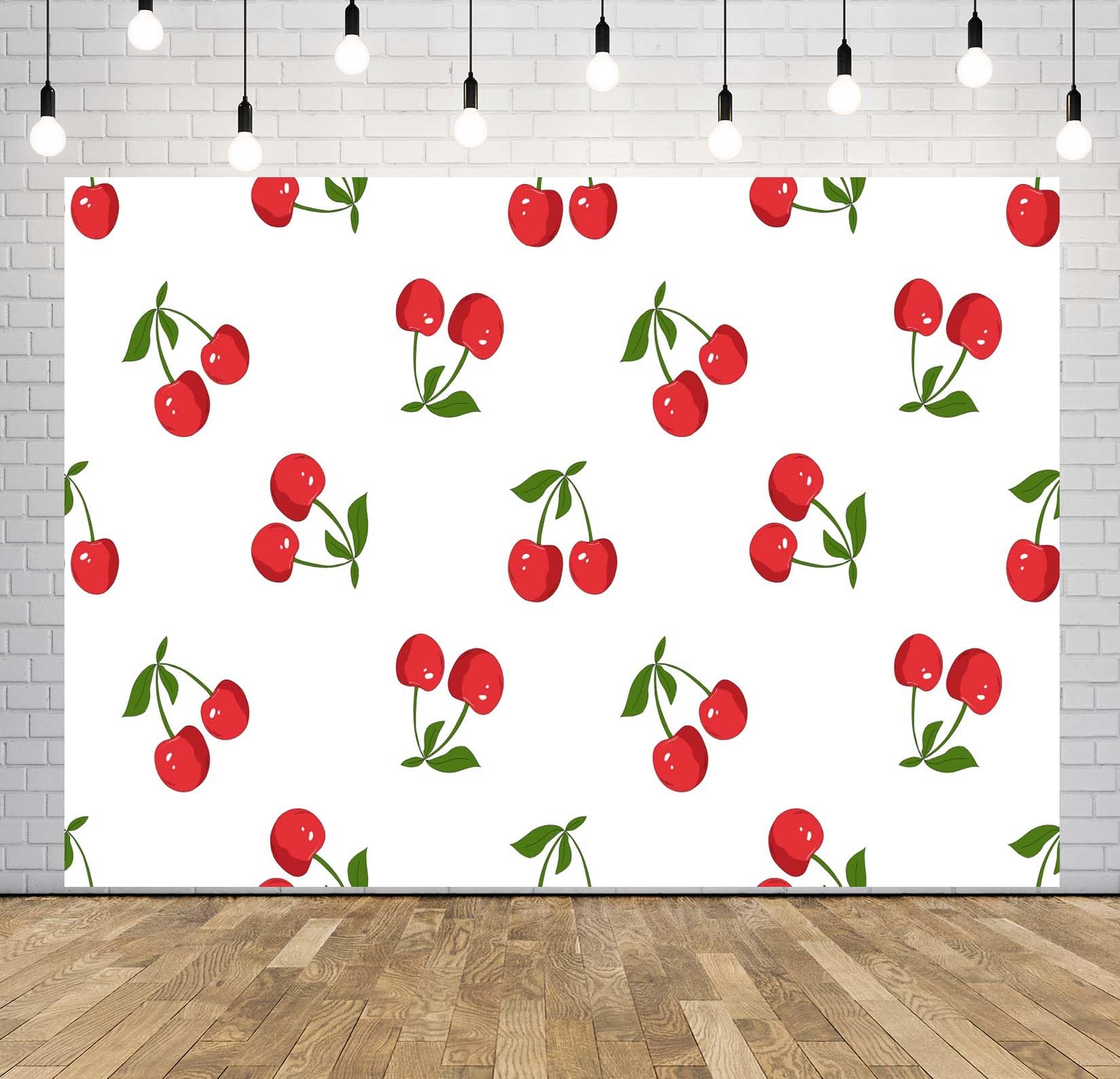 BELECO 4.6x3m Telo sfondo ciliegie | Ciliegie rosse sfondo bianco tema frutta elegante banner ritratti accessori studio fotografico