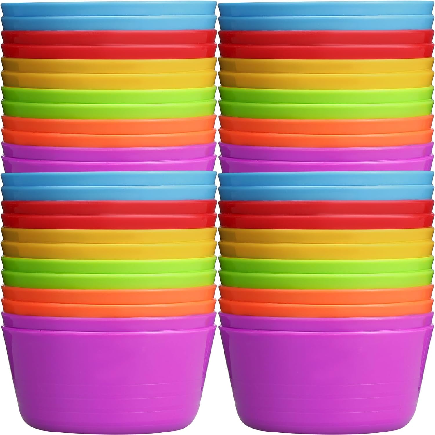 Foaincore Kids Plastic Bowls 10 oz Cereal Snack Microwave Dishwasher Safe Toddler Bowls Kids Colorful Snack Children Salad Dessert Soup Supplies(6 Colors,36 Pcs)
